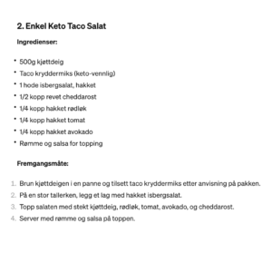 Keto tacosalat Enkel Keto Tacosalat